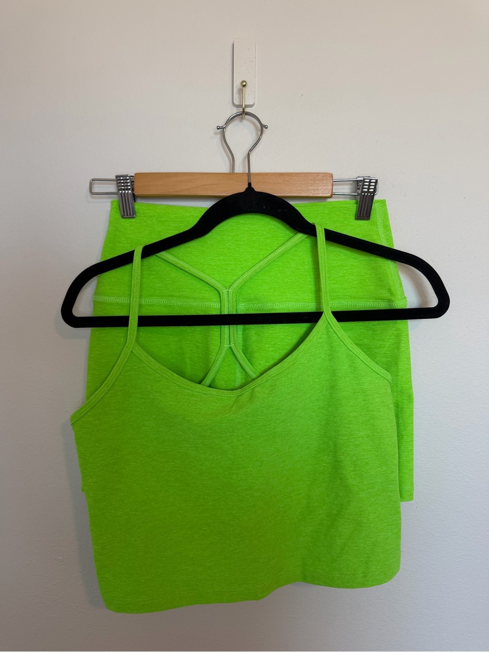 Set! Beyond yoga spacedye biker shorts & slim racerback crop tank